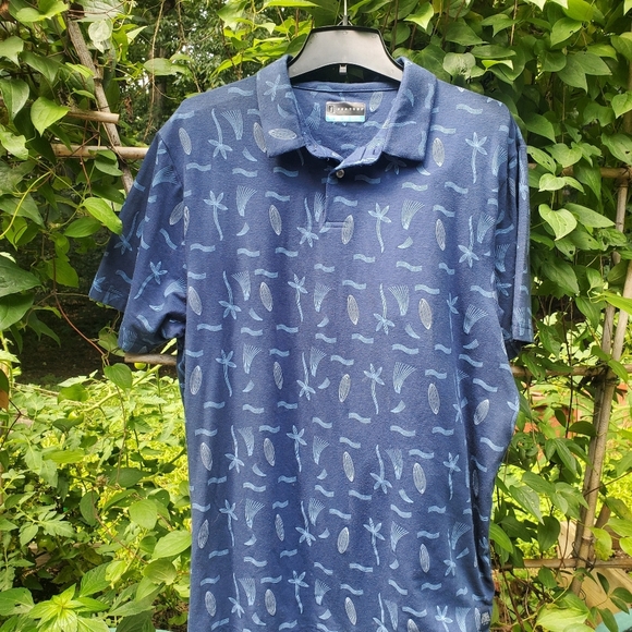 PGA Tour Other - PGA TOUR Golf Shirt Men's XL Blue Print Short Sleeve Polo